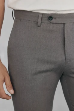 Pedro del Hierro Calças|Chinos-Calça calças chino com estampa slim fit Beige