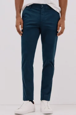 Cortefiel Calças|Chinos-Calça calças chino com estampa slim fit Azul