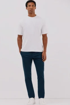 Cortefiel Calças|Chinos-Calça calças chino com estampa slim fit Azul