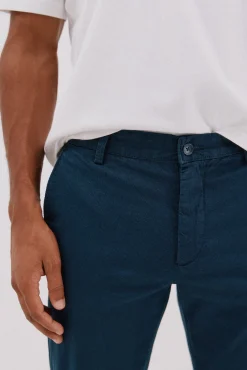 Cortefiel Calças|Chinos-Calça calças chino com estampa slim fit Azul