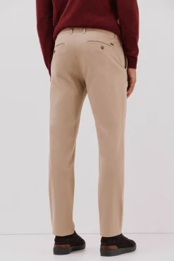 Cortefiel Calças|Chinos-Calça calças chino com estampa slim fit Tostado