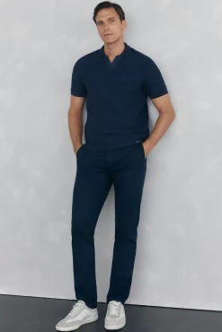 Pedro del Hierro Calças|Chinos-Calça calças chino com estampa slim fit Azul