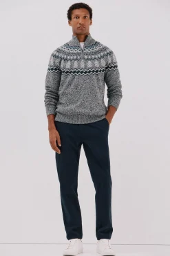 Cortefiel Calças|Chinos-Calça calças chino com estampa slim fit Azul