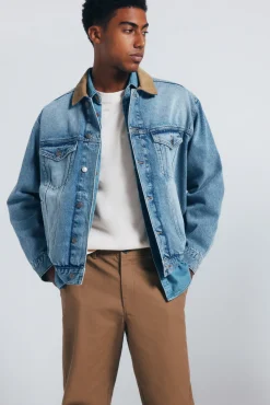 Springfield Calças|Chinos-Calça calças chino de lona com corte reto castanho