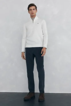 Pedro del Hierro Calças|Chinos-Calça calças chino de veludo veludo leve e slim fit Cizento