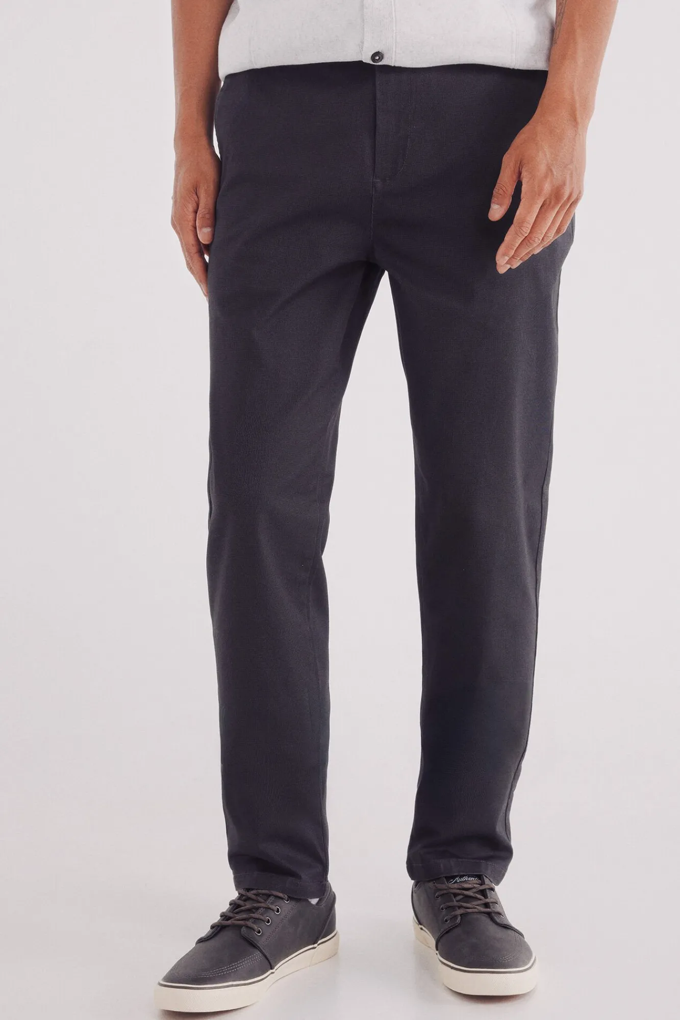 Springfield Calças|Chinos-Calça calças chino slim fit com micro estampa cinzento