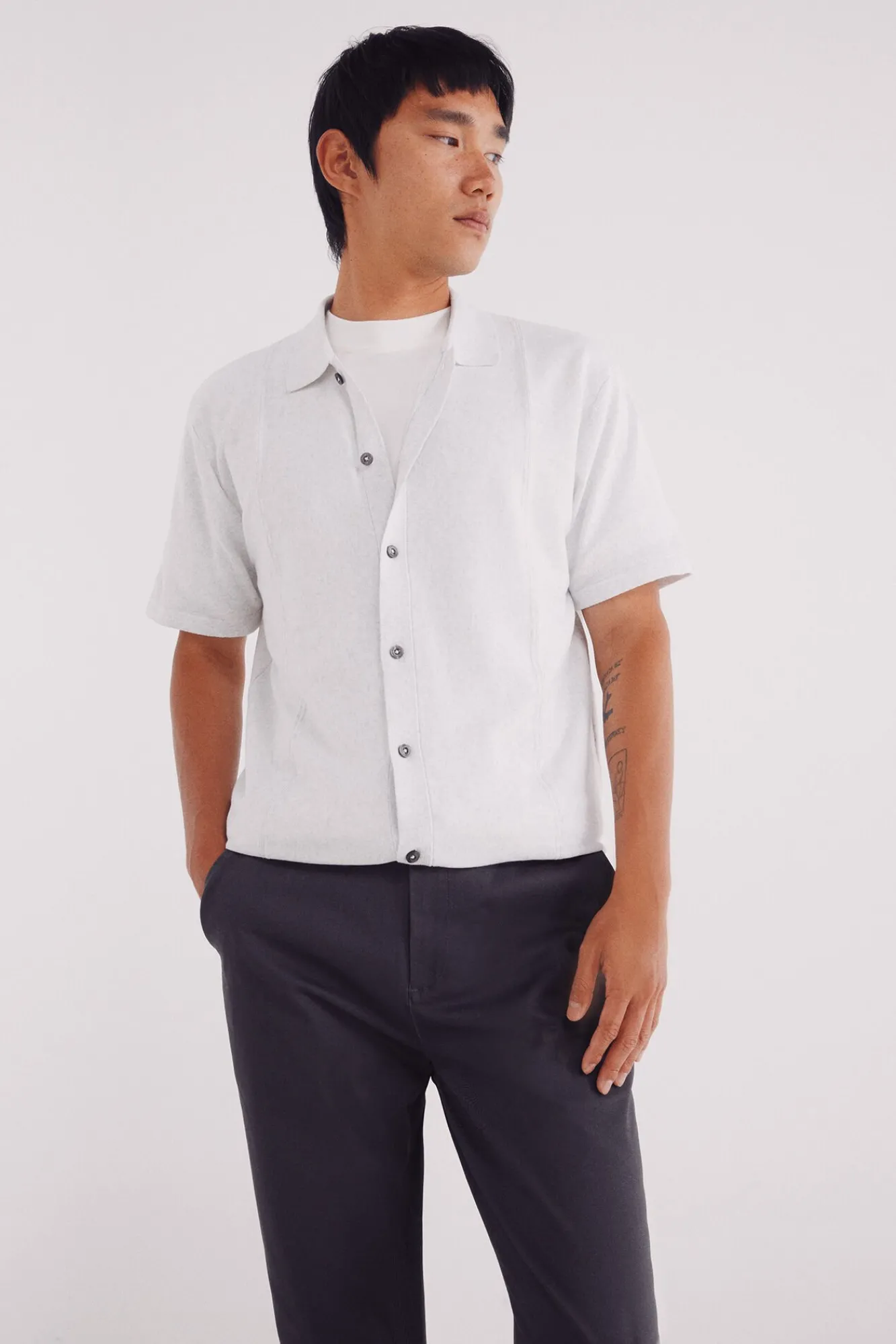 Springfield Calças|Chinos-Calça calças chino slim fit com micro estampa cinzento