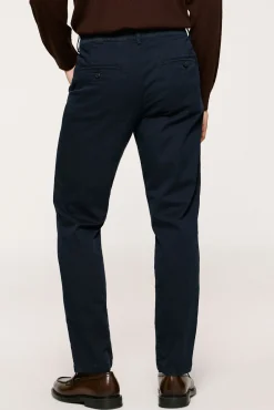 Selected Calças|Chinos-Calça calças chino slim fit feita de algodão orgânico Azul