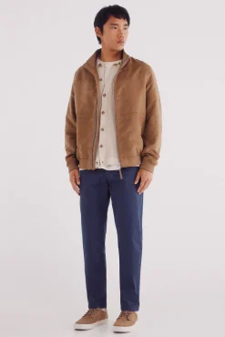 Springfield Calças|Chinos-Calça calças chino slim fit com micro estampa azul