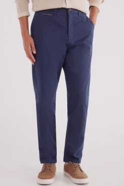 Springfield Calças|Chinos-Calça calças chino slim fit com micro estampa azul