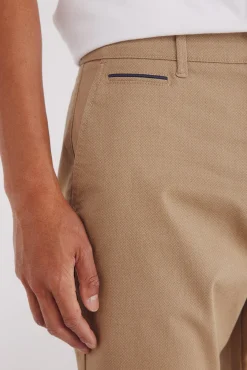 Springfield Calças|Chinos-Calça calças chino slim fit com micro estampa castanho