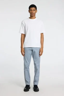 Selected Calças|Chinos-Calça calças chino slim fit feita de algodão orgânico Azul