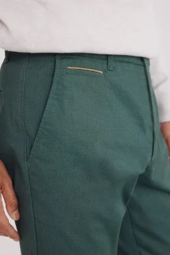 Springfield Calças|Chinos-Calça calças chino slim fit com micro estampa verde