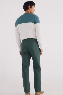 Springfield Calças|Chinos-Calça calças chino slim fit com micro estampa verde