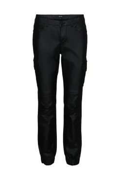 Vero Moda Calças-Calça cargo encerada Preto