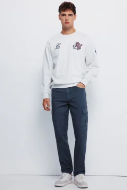 Springfield Calças-Calça cargo slim fit calça azul