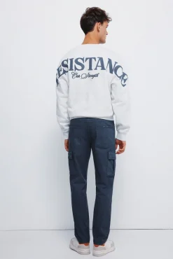 Springfield Calças-Calça cargo slim fit calça azul