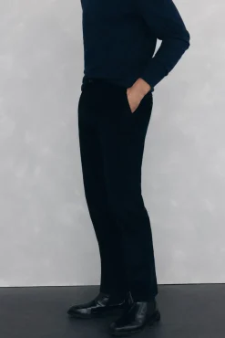 Pedro del Hierro Calças|Chinos-Calça Chino de veludo grossa de regular fit Azul