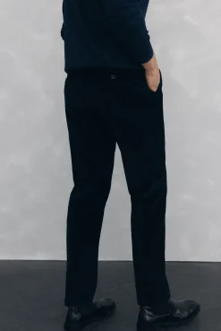 Pedro del Hierro Calças|Chinos-Calça Chino de veludo grossa de regular fit Azul