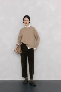 Pedro del Hierro Calças-Calça clássica de veludo veludo slim Marrom