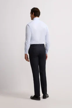 Silbon Calças|Calças Clássicas-Calça clássicas de terno em espinha de espiga Azul