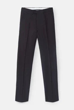 Silbon Calças|Calças Clássicas-Calça clássicas de terno em espinha de espiga Azul