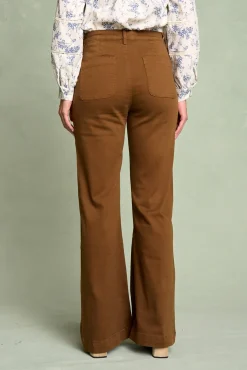 Polín Et Moi Jeans-Calça com botões camelo Castanho