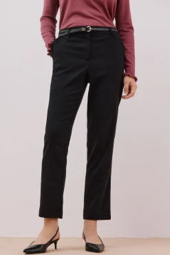 Cortefiel Calças-Calça com cinto Preto