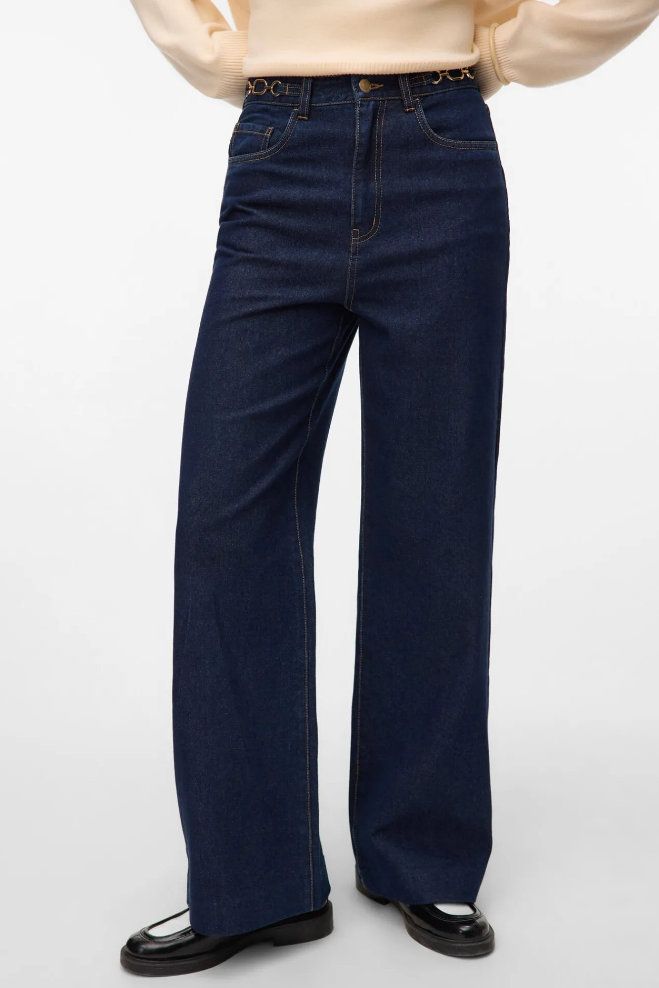 Vero Moda Jeans-Calça com detalhe de corrente Azul