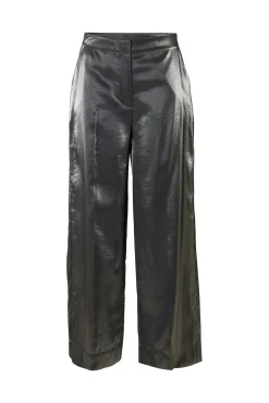 Selected Calças-Calça com efeito metálico Preto