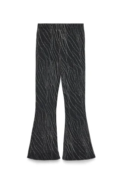 Vero Moda Calças-Calça comprida boca de sino com lurex Preto