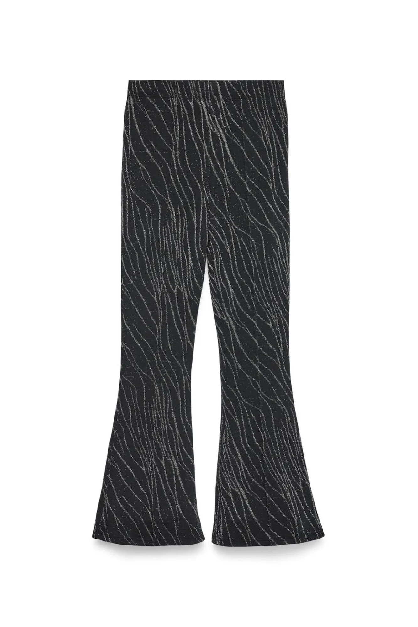Vero Moda Calças-Calça comprida boca de sino com lurex Preto