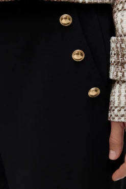 Vero Moda Calças-Calça comprida com detalhe de botão Preto