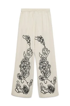 Vero Moda Calças-Calça comprida de linho estampado Tostado