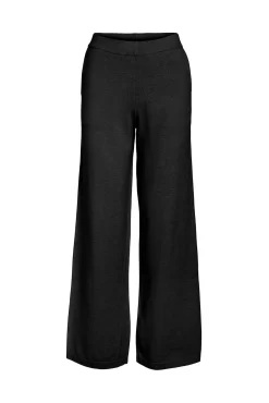 Vila Calças-Calça comprida de malha com viscose Preto