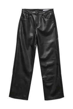 Vero Moda Calças-Calça compridas com efeito de couro Preto