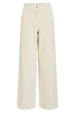 Vila Calças-Calça compridas de veludo cotelê Tostado