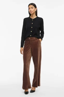 Vila Calças-Calça compridas de veludo cotelê Castanho