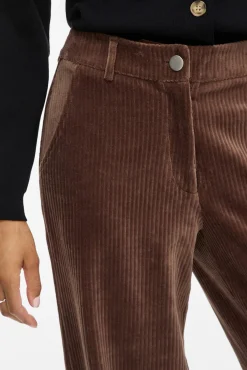 Vila Calças-Calça compridas de veludo cotelê Castanho