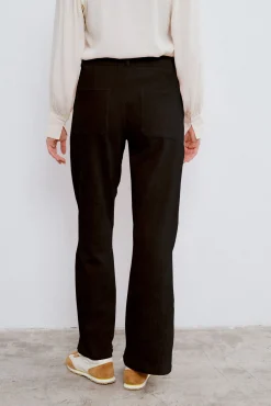 Vila Calças-Calça compridas de veludo cotelê Preto