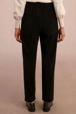 Molly Bracken Calças-Calça compridas em tecido micro veludo cotelê Preto