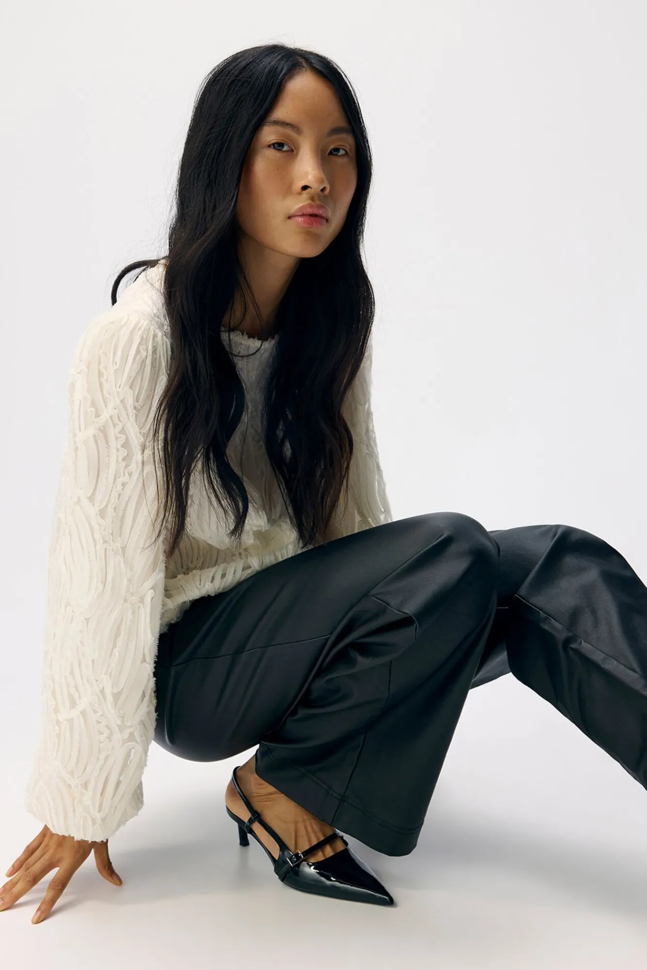 Object Calças-Calça de couro sintético Preto