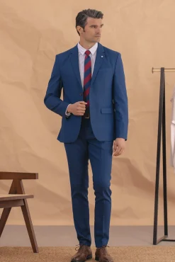 Celopman Calças|Calças Clássicas-Calça de Fato azul