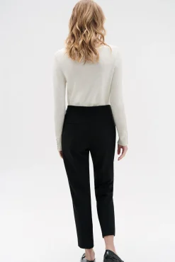 Caroll Calças-Calça de fato com detalhe de botões Preto