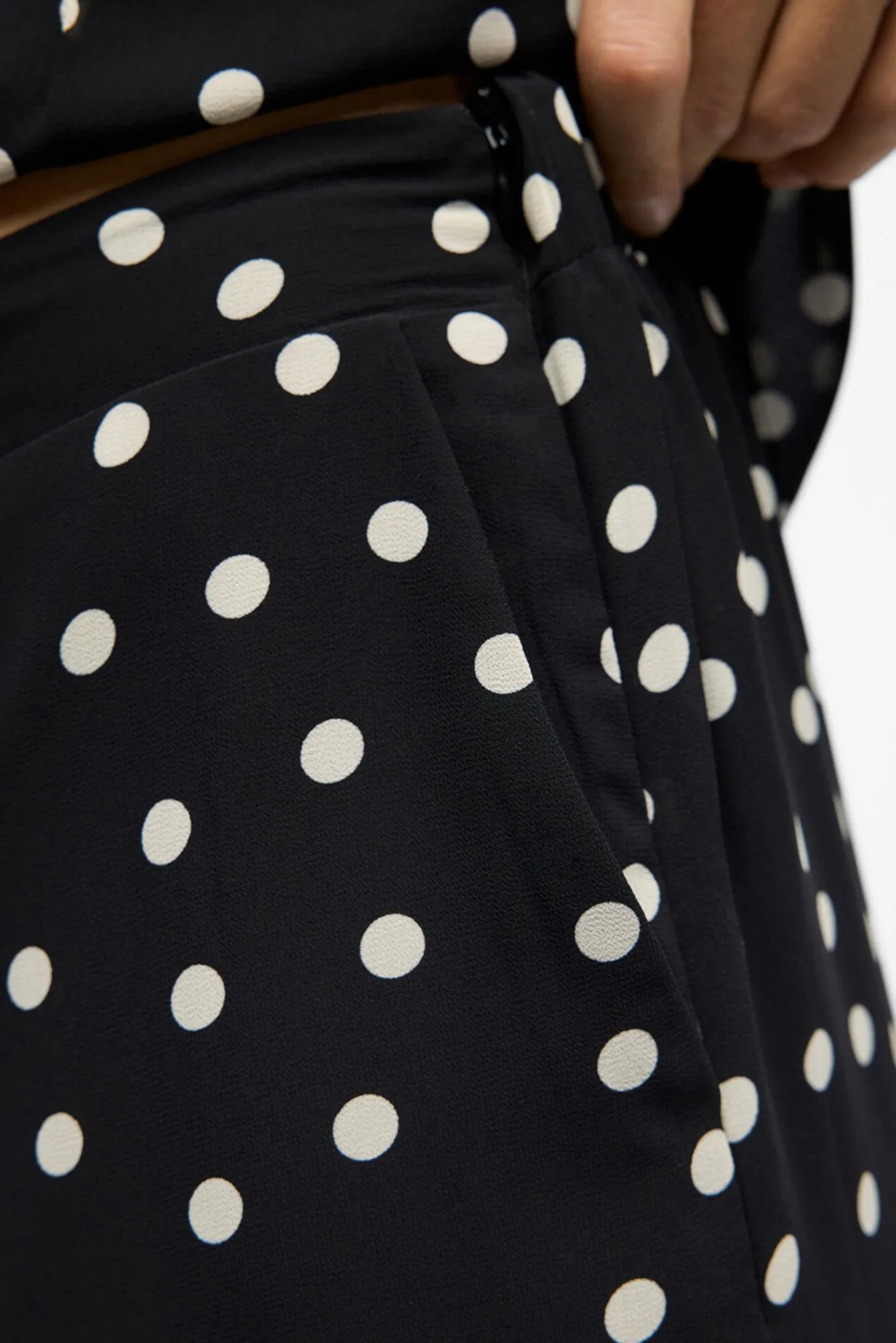 Object Calças-Calça de gaze estampada Preto