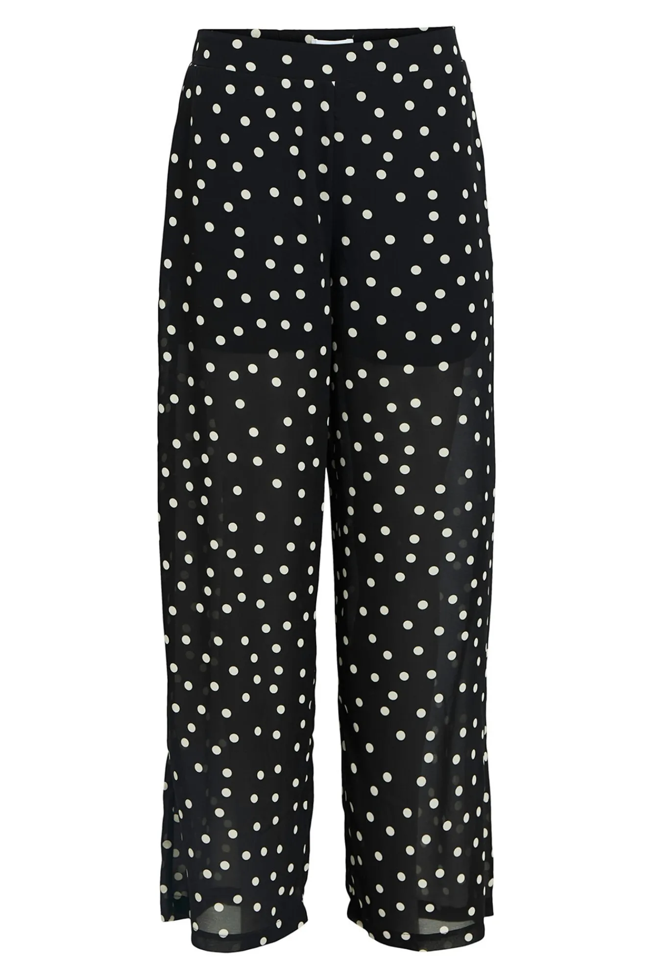 Object Calças-Calça de gaze estampada Preto