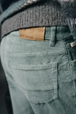 OOTO Calças-Calça de pana 5 bolsos slim fit Azul