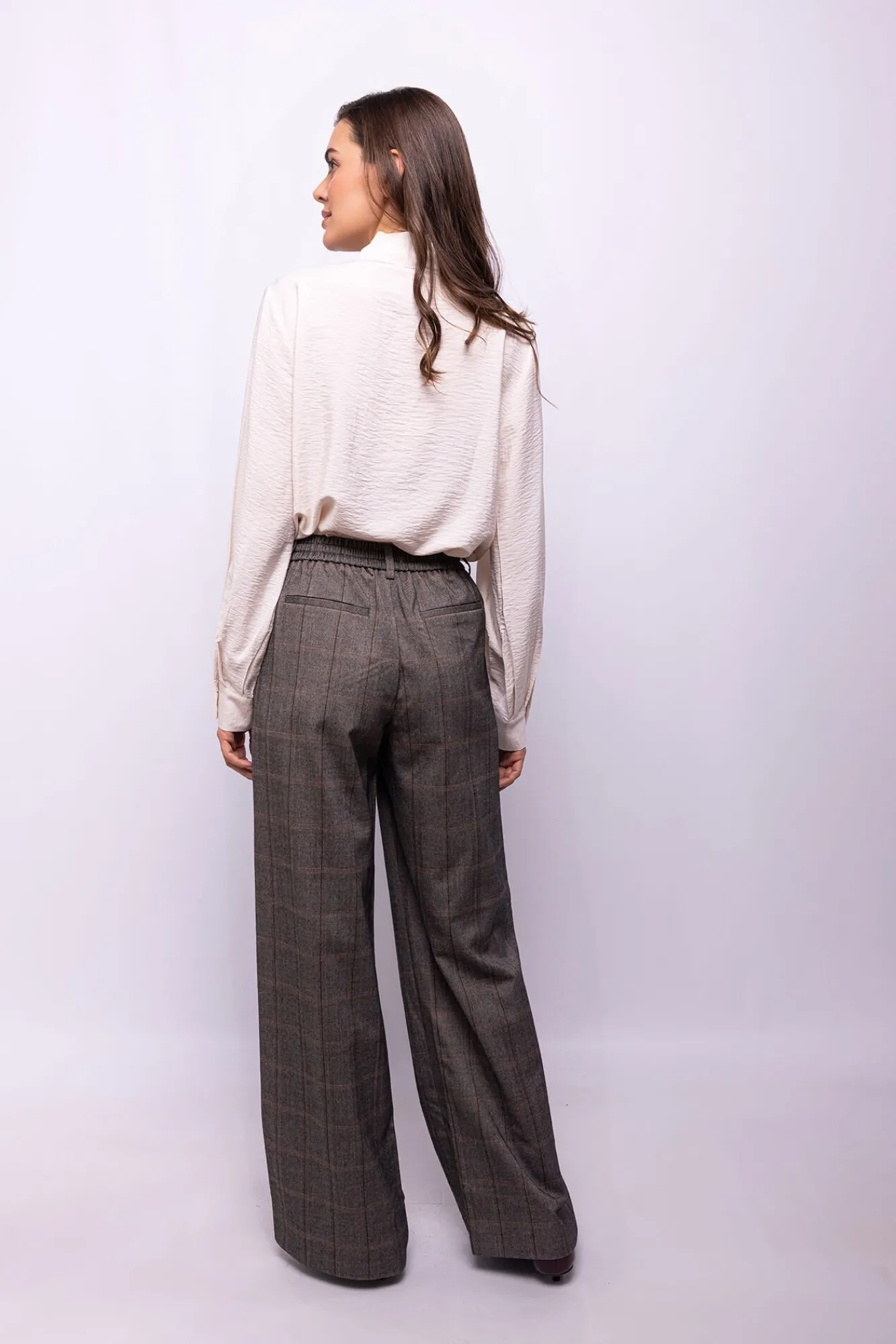 Object Calças-Calça de perna larga Castanho