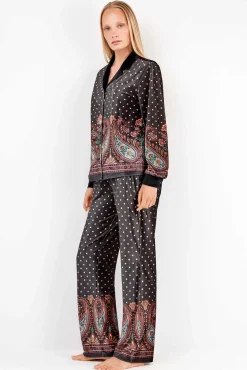 Gisela Pijamas-Calça de pijama de veludo branco