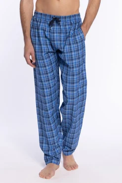 Punto Blanco Pijamas-Calça de pijama longa de tecido Basix azul